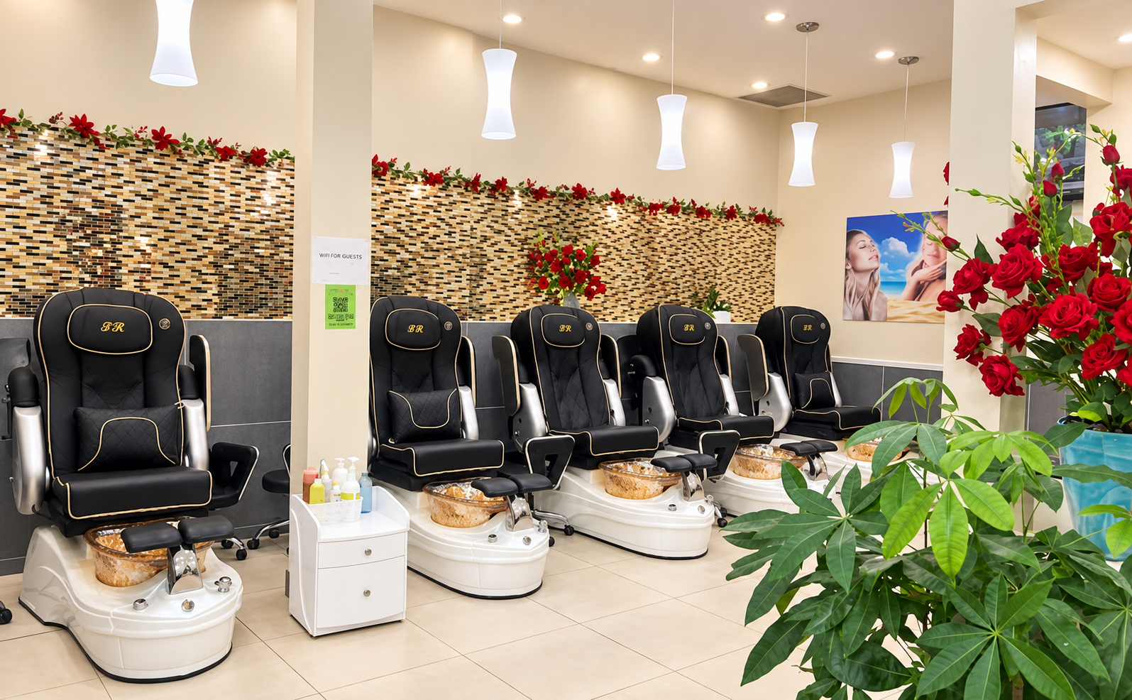 Interior of Nails for You by TK with pedicure chairs